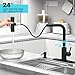 AVSIILE Matte Black Waterfall Kitchen Faucets with Pull Down Sprayer & Soap Dispenser, Single Hole & Handle, Pull Out Tap, Stainless Steel Sink Faucet, Suitable for Farmhouse Camper Laundry Rv Bar
