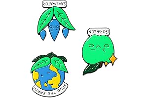 Earth Day Pins Bulk Set of 10, Enamel Cartoon Earth Badges for Environmental Awareness