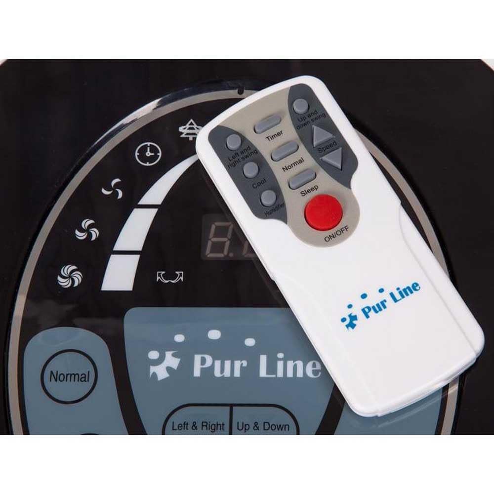 PUR LINE | Climatizador Evaporativo Digital Gran Capacidad Panel LED, 6 Velocidades, Ionizador, Temporizador de 24h, Rejilla Motorizada, Control Remoto y Tanque 15 Litros –