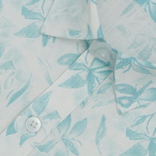 Image of GHPC Cotton Linen Printed Half Sleeves Regular Fit Formal Shirt for Men