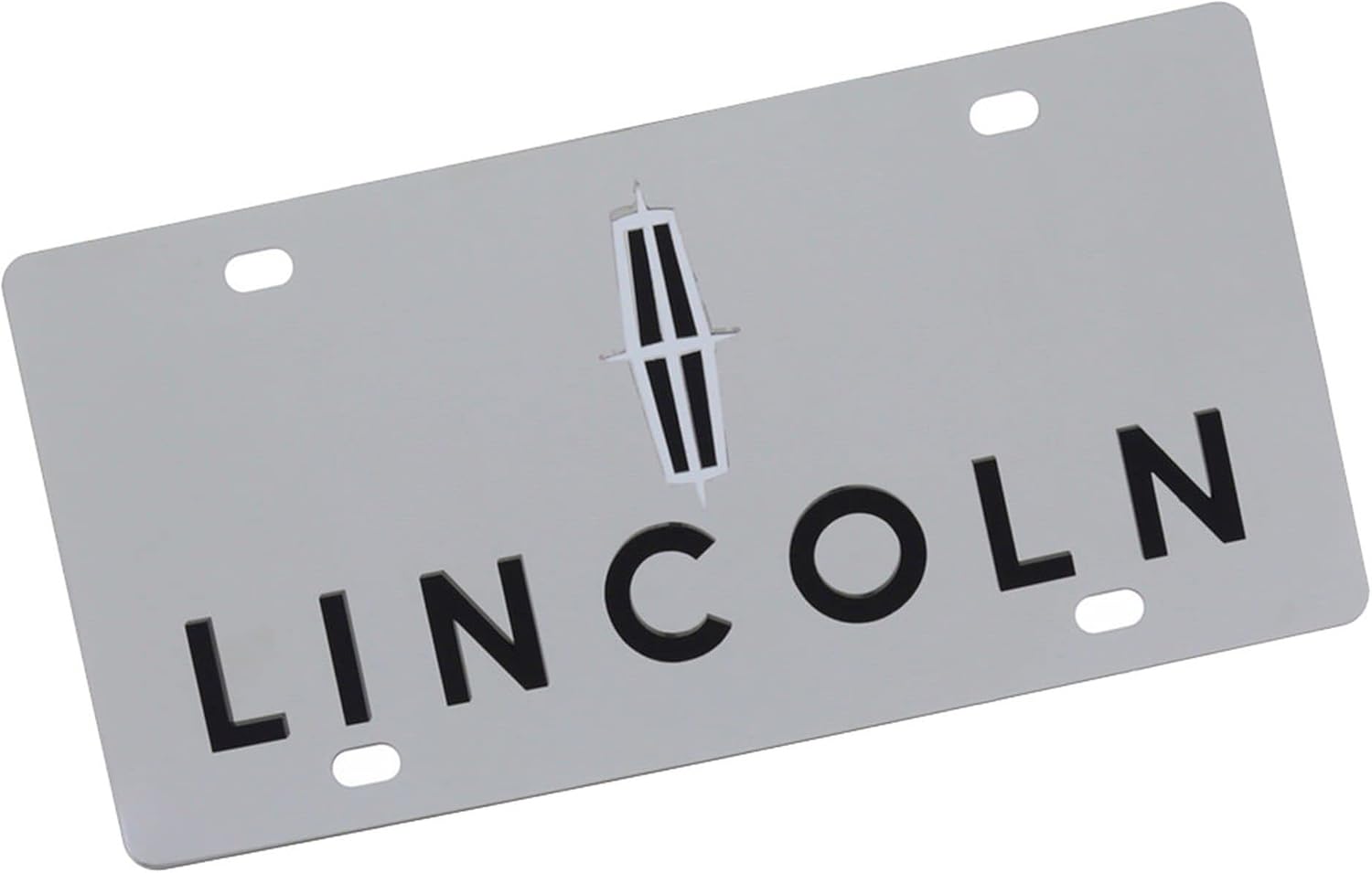 Eurosport Daytona Dual Logo License Plate for Lincoln (Chrome)