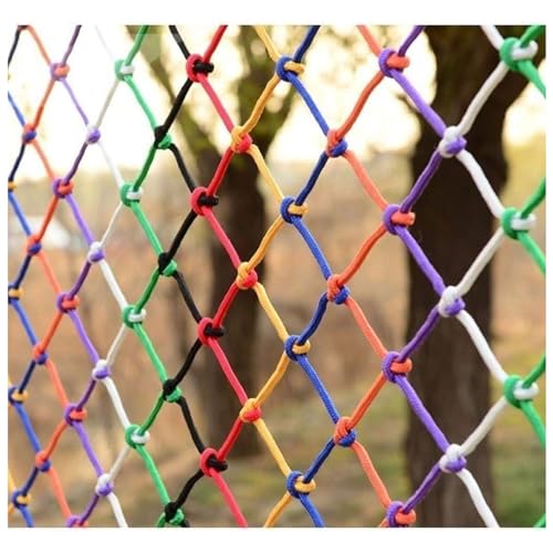 NIANTONG Red de Protección Red Seguridad Infantil Red Decorativa de Color, Red Anticaída for Niños, Red de Protección Escaleras, Red de Seguridad Exterior Balcón Red de Valla(Size:2 * 3M(7 * 10ft))