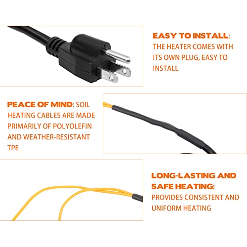 Cable de calefacción de suelo de 49 pies para invernaderos y jardín 6