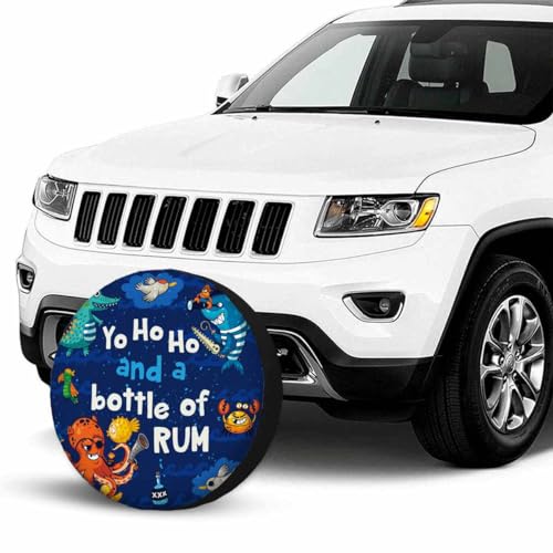 Image of Octopus Underwater World Spare Tire Cover 15 inch Wheel Cute Octopus Red Fish Swimming Protectors Weatherproof Universal for Trailer Tire Cover Rv SUV Truck Camper Travel Trailer, STC055