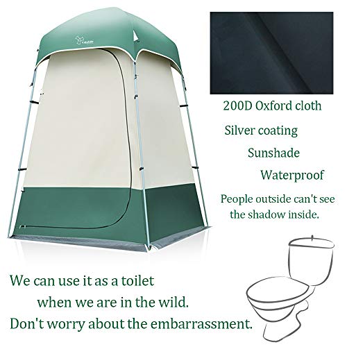 Outdoor Shower Tent Changing Room Privacy Portable Camping Shelters (White+Green) by Vidalido - Image 4