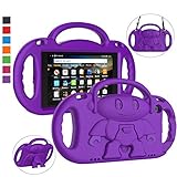 LTROP Fire HD 8 Tablet Case, Fire 8 2018 Case for Kids - Shock Proof Handle Friendly Stand Child-Proof Case for Fire 8' HD Display Tablet (2017&2018 Release) NOT for 2020 Fire HD 8 Tablet, Purple