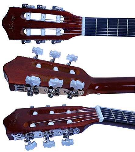Vizcaya Beginner 31” Classical Acoustic Guitar 1/4 Size Nylon Strings Classical Guitar With Gig Bag, Strap, Picks, Pick Holder, Extra Strings, Electronic Tuner For Students, Adults-Coffee #TOP5