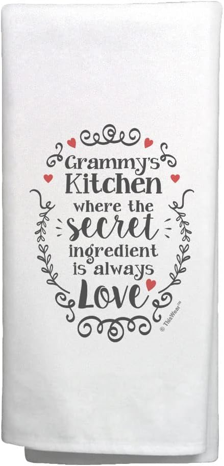 Grammy Presents Grammys Kitchen The Secret Ingredient is Love Mothers Day Decor 2 Pack Tea Towels