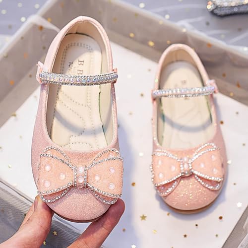 IWIHMIV Girls School Shoes Non Slip Mary Jane Dress Flat Bottom Comfortable Shoes for School Wedding Party with Strap3