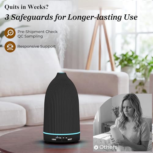 Image of URPOWER 150ML Essential Oil Diffuser Ultrasonic Cool Mist Humidifier with 7 LED Lights, Timer & Auto-Off Quiet Aromatherapy Scent Diffuser for Home Bedroom Office Relaxation