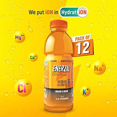 Image of Enerzal Energy Drink Orange Flavour Liquid 400ml (Combo Pack of 12)