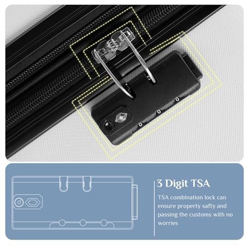 Image of NEWBULIG 3 Piece Luggage Set, Expandable Suitcase with Spinner Wheels | ABS Hard Shell, Lightweight, Travel Suitcases, TSA Lock, Rolling, Business Trips and Vacations, 20 /24 /28 Inch, Black