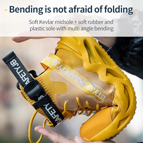 Work Boots for Men Composite Toe Non Slip Comfortable PU Leather Breathable Lightweight Industrial Construction Safety Boots4