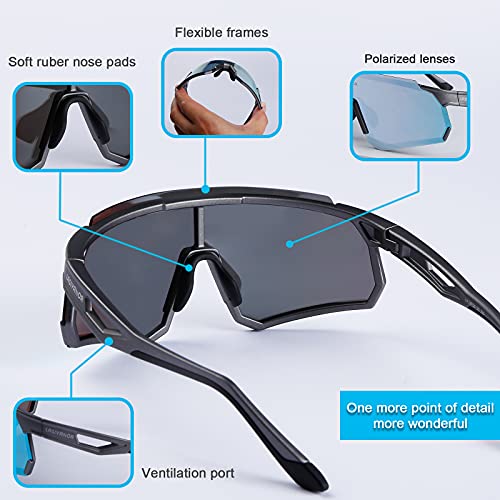 Lasiyanor Lightweight Polarized Sports Sunglasses Uv400 Protection For Baseball Road Bike Mountain Biking Glasses, Cycling Sunglasses For Men Women #TOP3