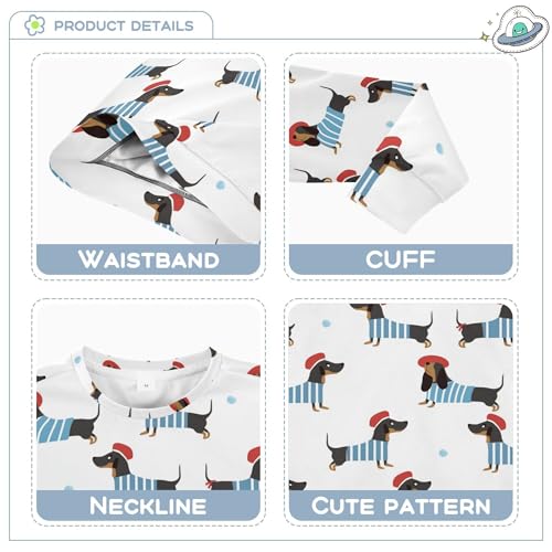 JUNZAN Cartoon Dachshund Big Boys Sweatshirt Hoodie Long Sleeve Sweatshirt With Hoodie Athletic 4T3