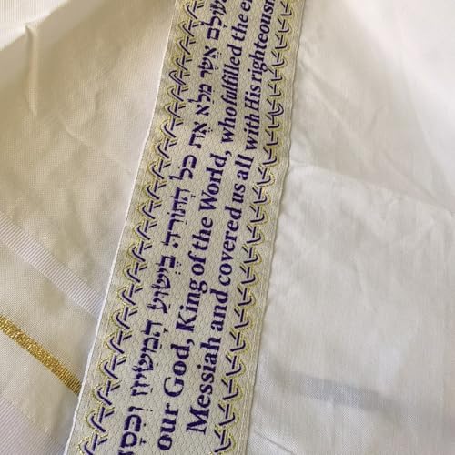 Tallit prayer shawl female Christians jewish cloth scarf, Decorated with Hebrew letters and motifs, Machine Wash3