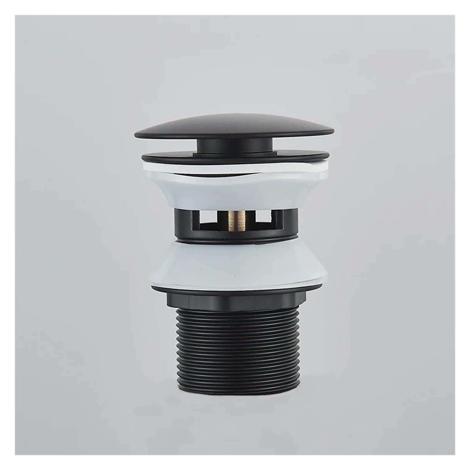 Desagüe emergente, tapón de desagüe para Lavabo de baño, sifón, tapón de desagüe, Accesorio para Grifo de Lavabo, Tubo de Lavabo Negro, Oro Rosa (Cromo C)