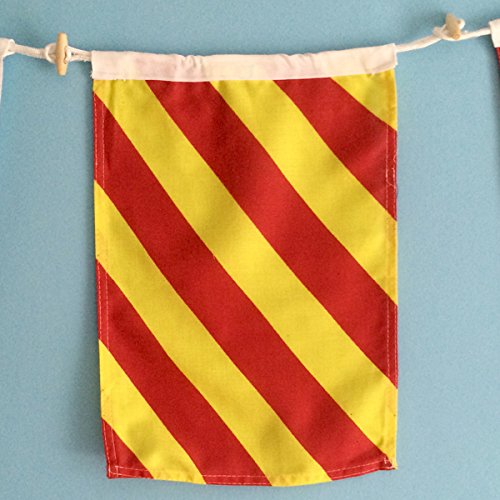 Nautical Signal Flag 10" x 15" - Indoor/Outdoor Use - Double Stitch Construction with Wooden Toggle & Cordage Loop - Spell Names, Dates & Coordinates - Maritime Alphabet Flags for Boats