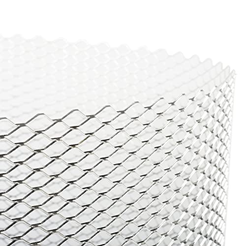 Image of AggAuto Universal 40 inchx13 inch Car Grill Mesh - Aluminum Alloy Automotive Grille Insert Bumper Hexagon Hole 11x25mm, One of the Most Multifunctional Shape Grids Silver