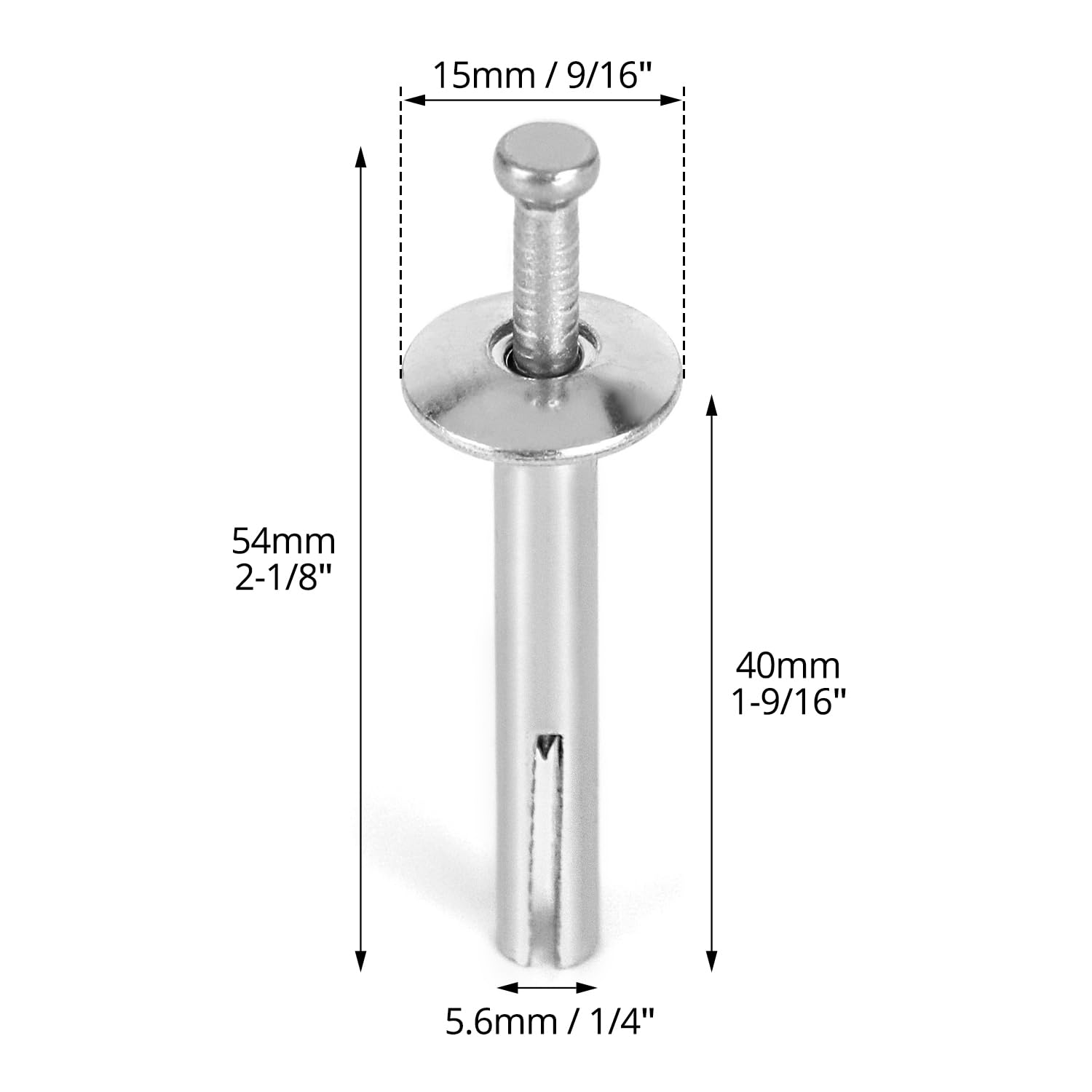QWORK Lot de 500 clous d'enfoncement très résistants pour marteau d'ancrage, pour murs en béton et en brique, 0,6 x 3,8 cm