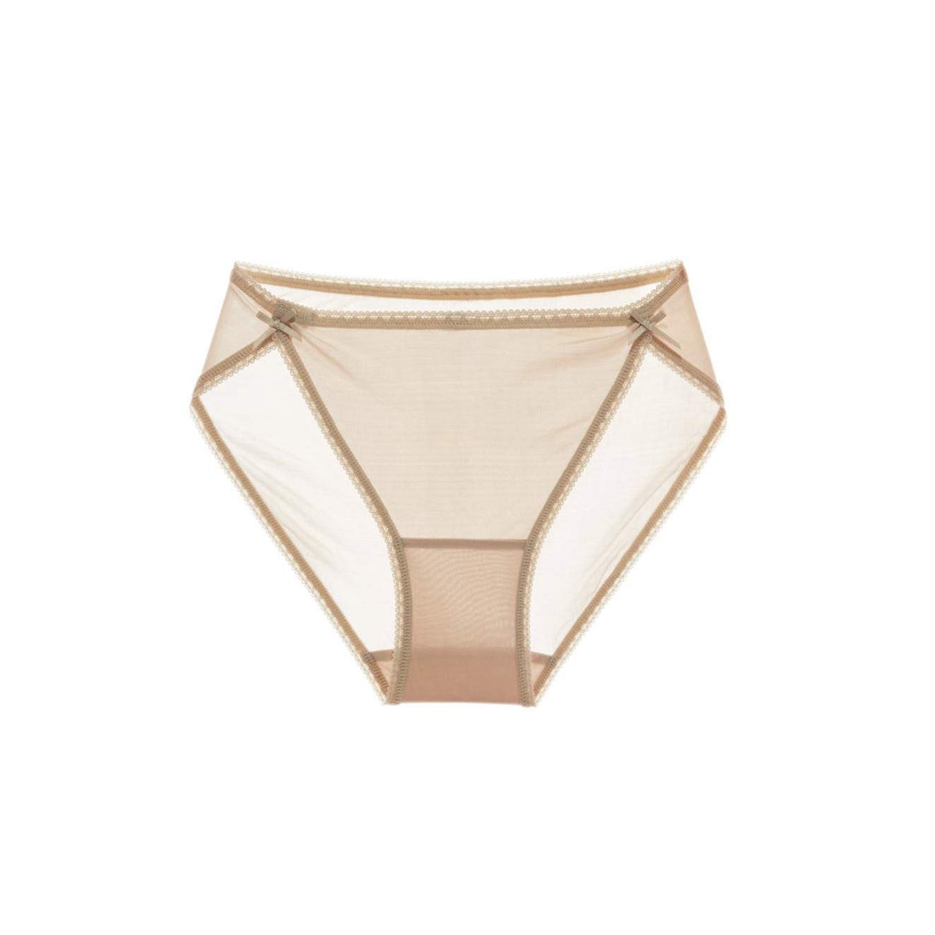 Silriver Women's Nude 100% Silk Bikini Panties, Sexy And Comfortable Hipster Briefs, Breathable Tanga Underpants (Large, )