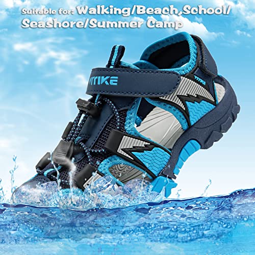 Image of JMFCHI Boys Girls Sports Sandals Summer Kids Closed Toe Outdoor Sandals Athletic Water Shoes Sandals Child Pool Beach Sandals Quick Drying Slip Resistant | Little /Big Kid,Comfortable lightweight,Non-slip soft sole,Hook-and-loop closure,Easy wear,Anti-collision toe,Daily casual