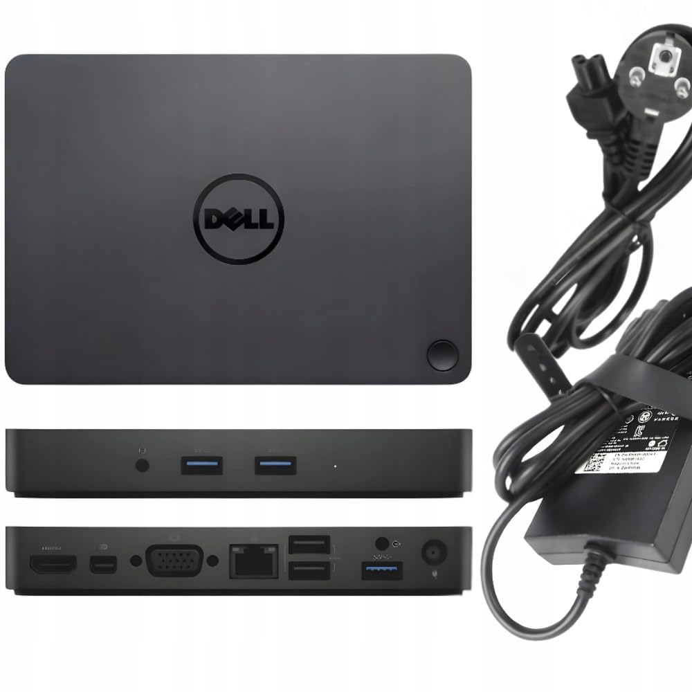 Dell WD15 Station d'accueil USB-C Noire pour Ordinateur, Ordinateur Portable et MacBook Pro avec Port USB-C et connectivité Ethernet