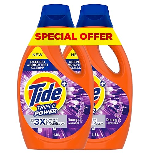 Tide Triple Power with a Touch of Downy Lavender Liquid Detergent 1.8L x 2 Dual Pack