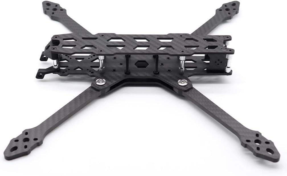 QWinOut LX-7 7 Inch Folding Rack 314mm Wheelbase Carbon Fiber Frame Kit for DIY Drone Quadcopter (Frame kit)