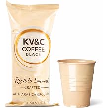 KV&C - Instant BLACK Coffee | In Cup Vending Machines | Camping | Travel | 73mm | INCUP KLIX Drinks BLACK - NO SUGAR - 25 CUPS 1 SLEEVE