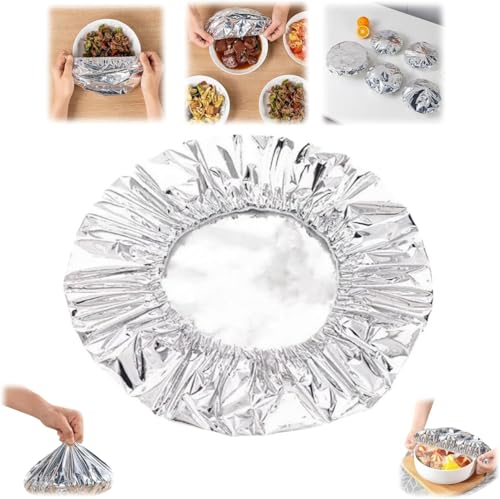 Copertura isolante in pellicola di alluminio ripetibile, elasticizzata, riutilizzabile, per la conservazione degli alimenti, per cucina, 100 pezzi
