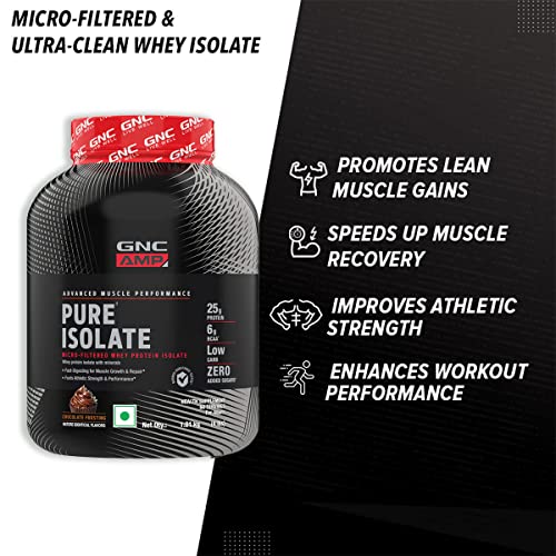 Image of GNC Amp Pure Isolate Low Carb Chocolate Frosting 4Lbs + Pro Performance Creatine Monohydrate 250 Gm - Powder