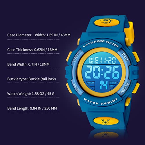 Image of Kids Watch,Boys Watch for 3-15 Year Old Boys,Digital Sport Outdoor Multifunctional Chronograph LED 50 M Waterproof Alarm Calendar Analog Watch for Children with Silicone Band,Kids Gift