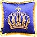 Harald Glööckler Luksusowa dekoracyjna poduszka Pompös by Casa Padrino niebiesko-złota korona z kamieniami stras - poduszka z dzwoneczkiem