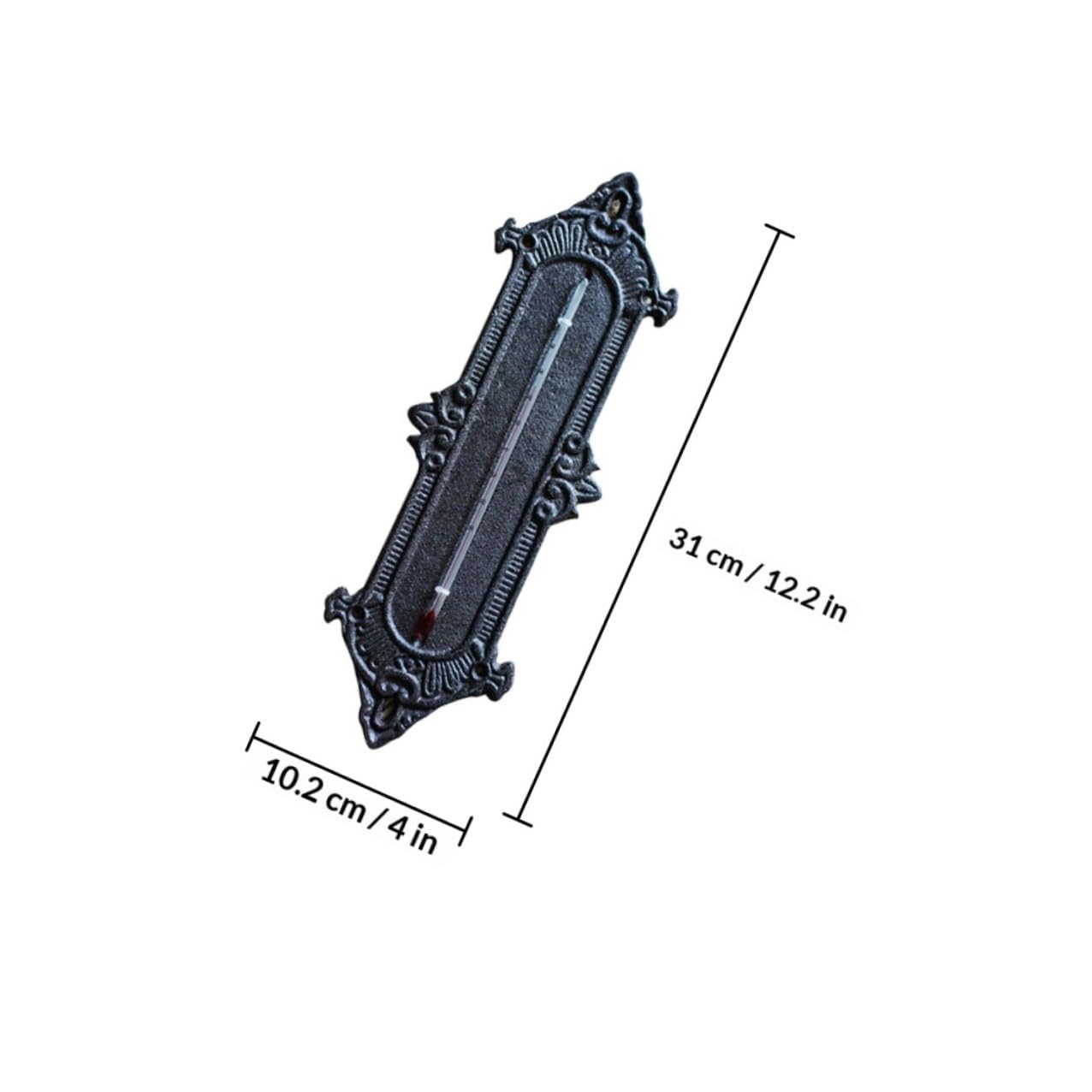 Generic Termómetro de Hierro Forjado para Interior y Exterior, Medidor de Temperatura y Humedad Preciso, Decoración de Pared Estilo Clásico Europeo para Jardín y Hogar, 1 Unidad