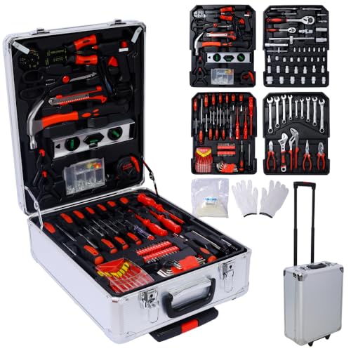 Kit de herramientas combinado 899 piezas con caja rodante miniatura 1