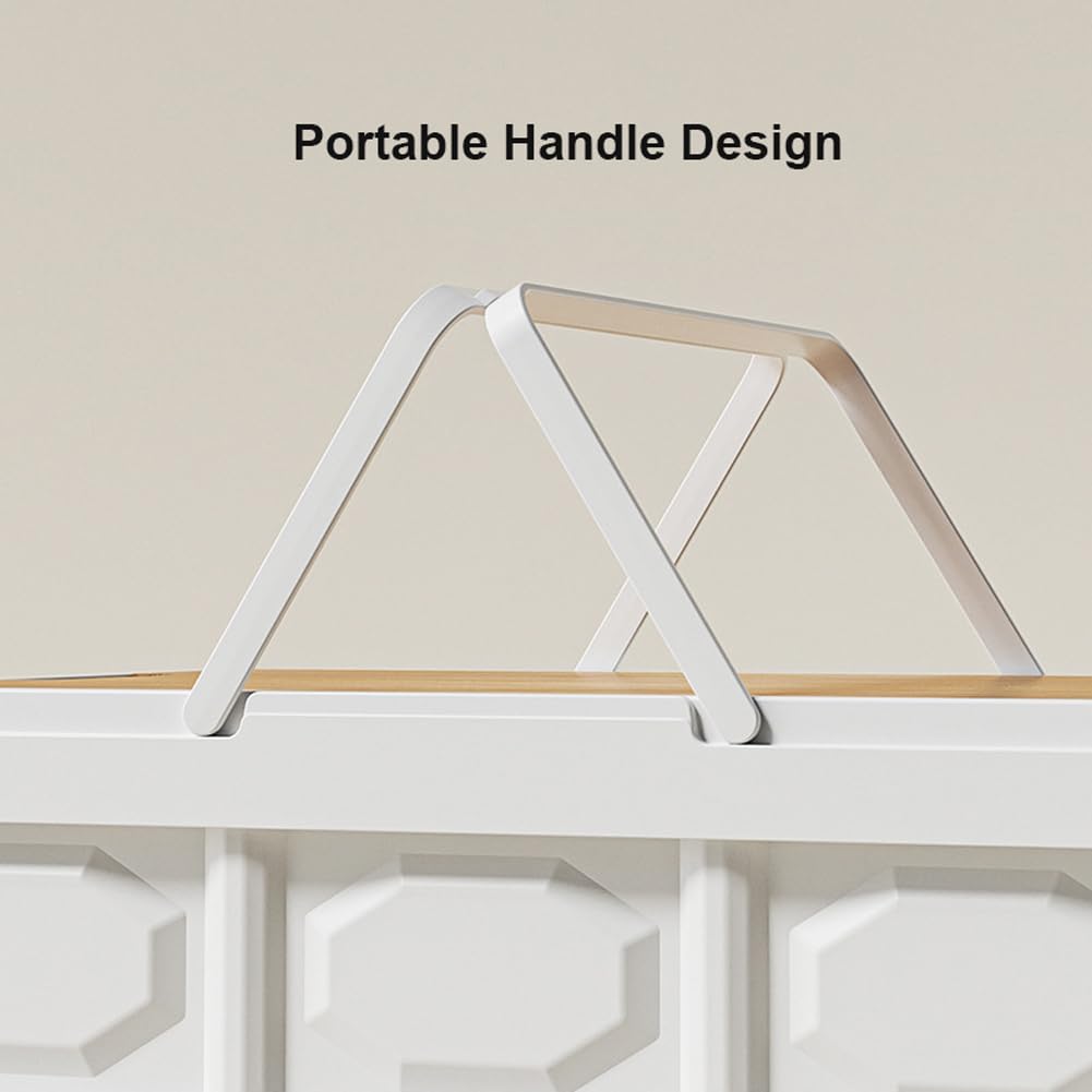 Cestini portaoggetti in plastica con coperchio in legno, pieghevoli, impilabili, per casa, giardino, campeggio, casse portaoggetti extra large