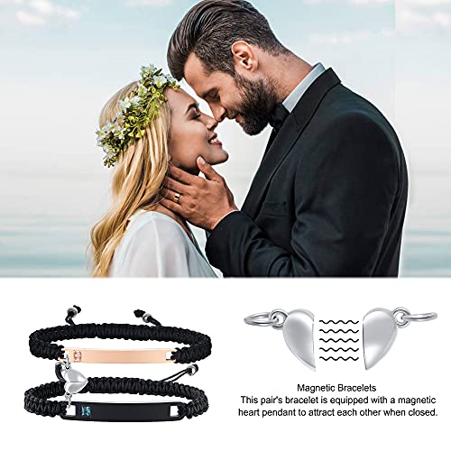 MEALGUET Personalized Couple Bracelet Customized Couple Bracelets Set Mutual Attraction Custom Name Relationship Bracelet Personalized Gift for Men Women2
