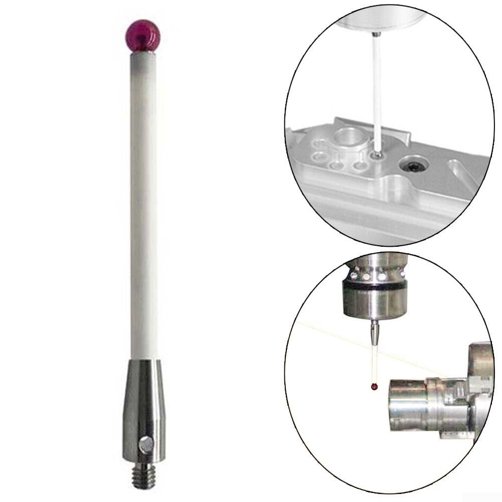 Renishaw A-5000-3712 CMM - Sonda tattile M4 con manico filettato in ceramica, punta a sfera, punta da 6 mm, 4 pezzi, lunghezza 100 mm