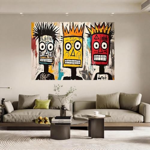 Tableau mural Street Art Trois Visages pour salon et décoration de bureau