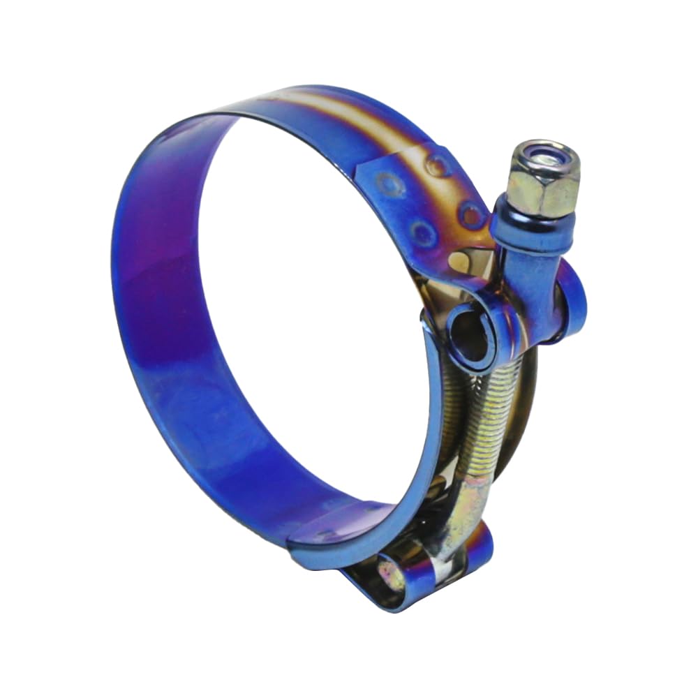 Kyostar 2.25" T-Bolt Hose Clamp Adjustable Stainless Steel Titanium Blue Clamp Diameter Ranger for 2.25 inch(59-67mm) - Image 3