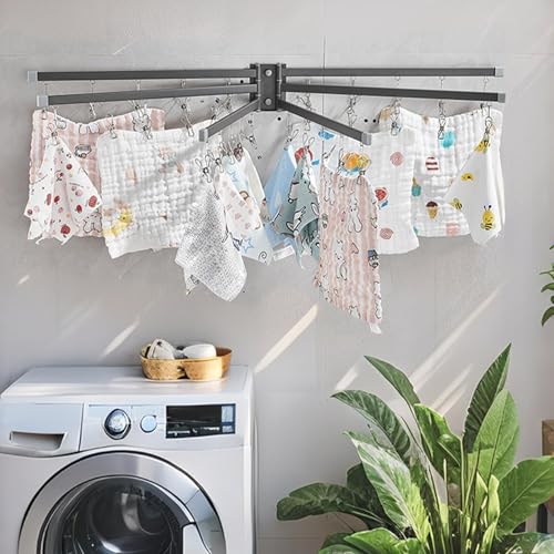 Étendoir à linge mural pour optimiser votre salle de bain - 3