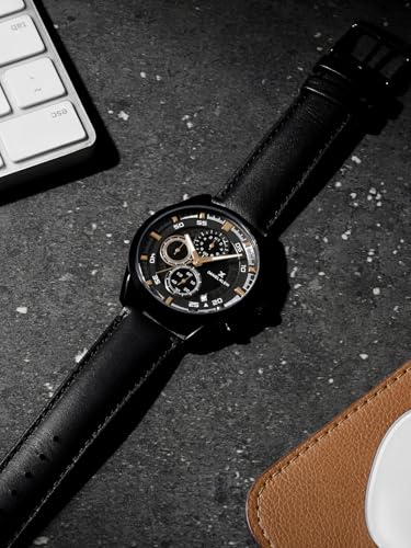 Image of Denial Klein Attractive Dial Leather Strap Watch for Men