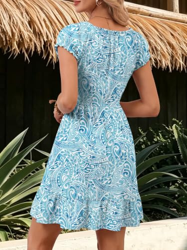 Image of HUHOT Teen Petite Women Floral Short Summer Mini Dresses with Pockets Cute Milkmaid Sundress 2026