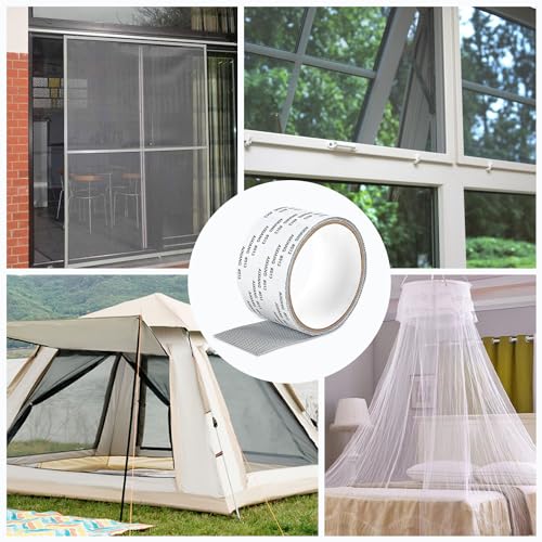 Baroce Fliegengitter Reparatur Klebeband, 2 Rollen Reparaturband für Moskitonetz 5cm x 2m Stark Haftender Insektenschutz Fenster Fliegengitter Reparatur Set für Reparaturlöcher Flicken