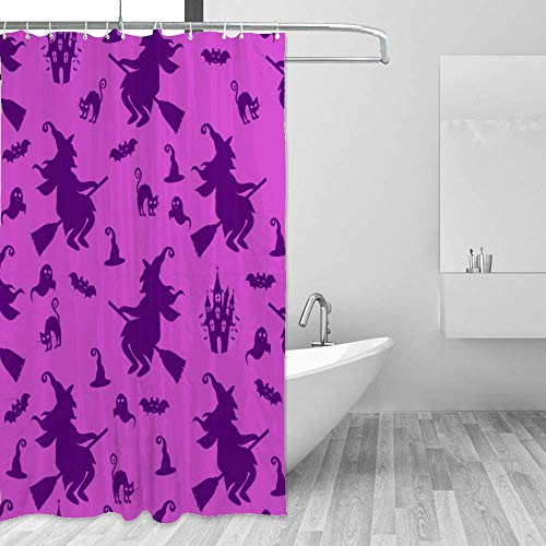 Rideau de douche lavable en machine CHEHONG en polyester imperméable violet vif - 5