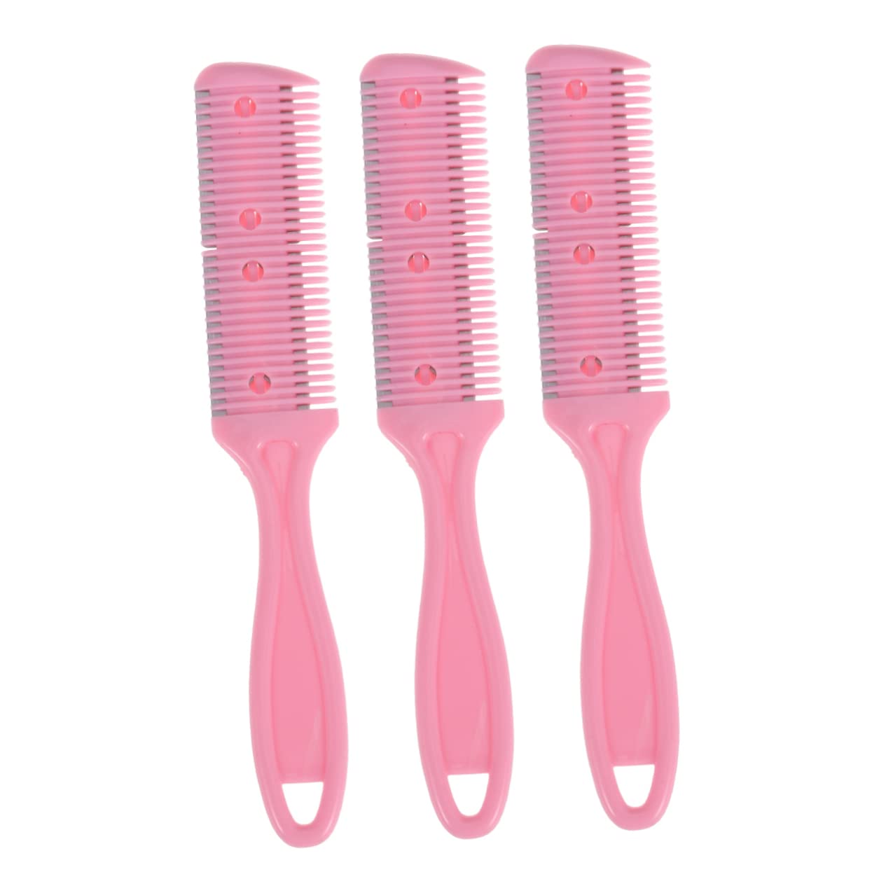 ARTSEWPLY 3Pcs Hair Cutter Comb Double Sided Razor Haircut Trimmer with Stainless Steel Shaper for Long Short Hair Versatile Plastic Design for Wigs and Easy