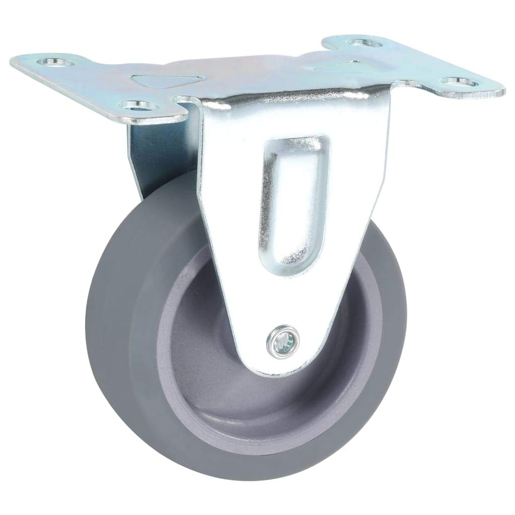 Ruote di supporto 4 pz. 75 mm TPR grigio con telaio in ferro e rivestimento in zinco, 45 kg per ruote, per banco da lavoro, carrello di trasporto, logistica di magazzino, tecnologia di