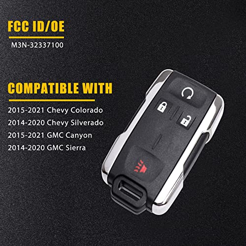 OGATOO Key Fob Replacement for Chevy GMC Sierra 1500 2500 3500 HD 2014-2020 Colorado GMC Canyon 2015 2016 2017 2018 2019 2020 2021 Keyless Entry Remote Control Start (M3N-32337100, Pack of 2) - Thumbnail 3