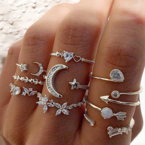 Image of NEWITIN 66 Pcs Silver Jewelry Set for Women Fashion Costume Y2K Jewelry Set